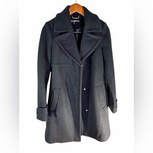 Karl Lagerfeld Paris Black Wool Blend Coat XS